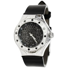 TechnoMarine Black Stainless Steel/Diamond 29mm Technolady Watch