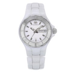 Technomarine Cruise Cadran blanc Céramique Day Date Acier Montre Femme 110022C