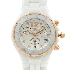 Technomarine MoonSun White Ceramic Steel Diamond Quartz Ladies Watch 208019