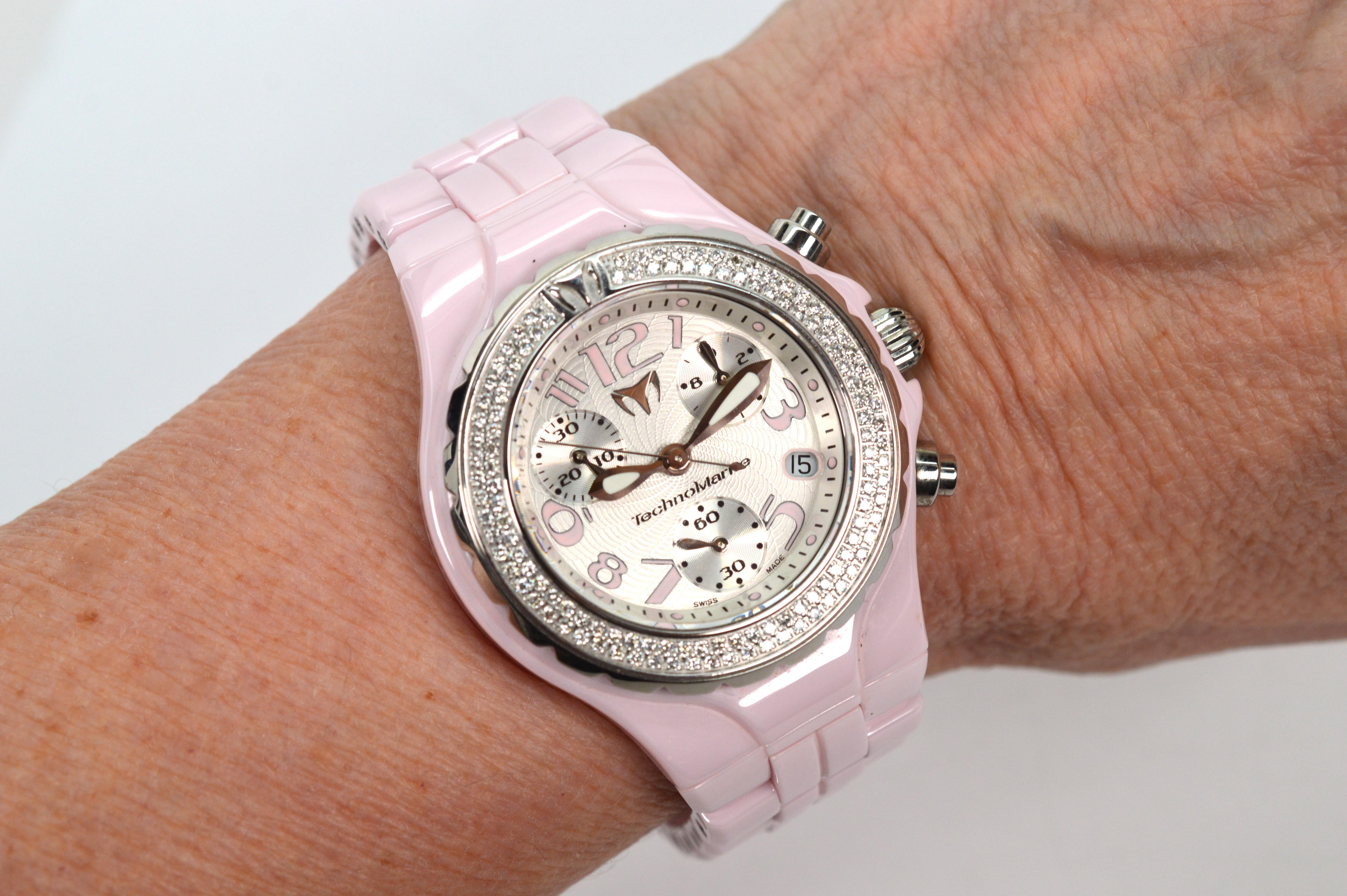 technomarine ceramic watch with diamonds