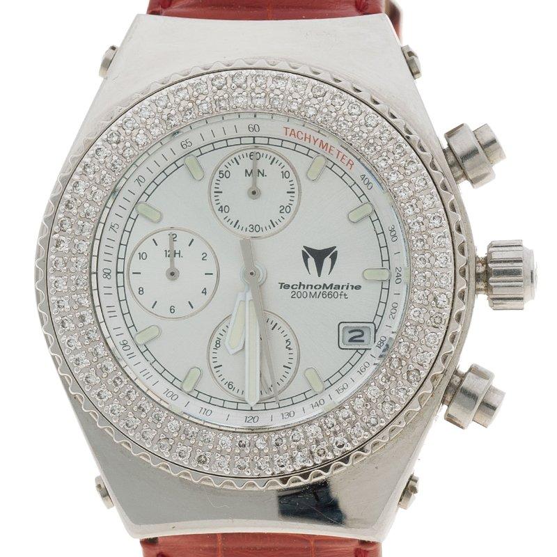 Technomarine Silver Stainless Steel TechnoDiamond Chronograph Women
s Wristwatch
