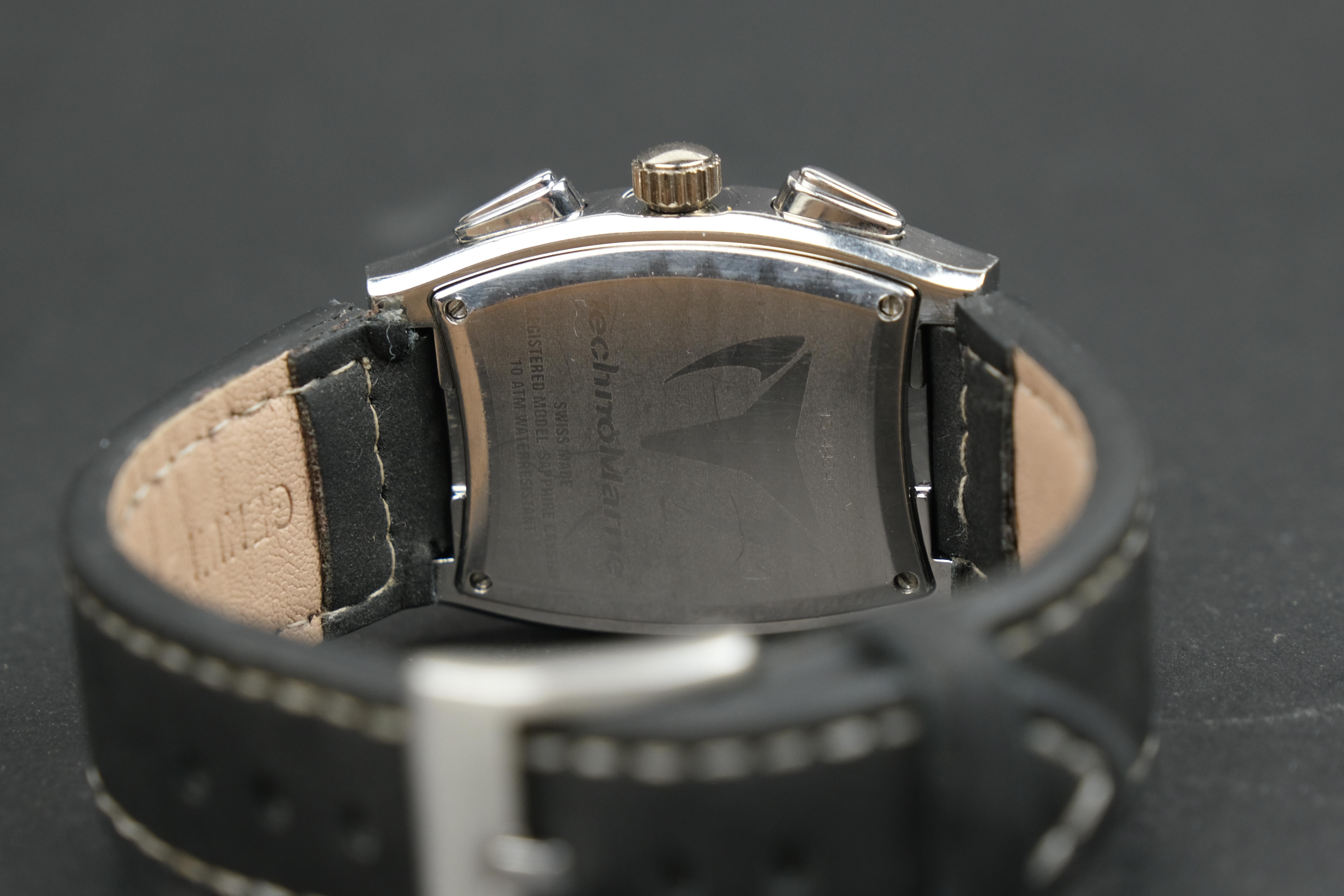 TechnoMarine TechnoSquare 1.22 CTW Diamond Stainless Steel Wristwatch In Excellent Condition In Bradford, Ontario