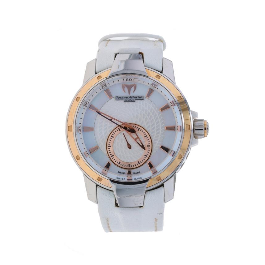 Brand: TechnoMarine
Model: UF6 Lady
Movement: Quartz
Number of Jewels: 4
Warranty: One Year
Movement Maker: Swiss
Dial Color: Mother of Pearl

Metal Content: Stainless Steel

Material Information
Leather Band
Color: White

Plastic Case
