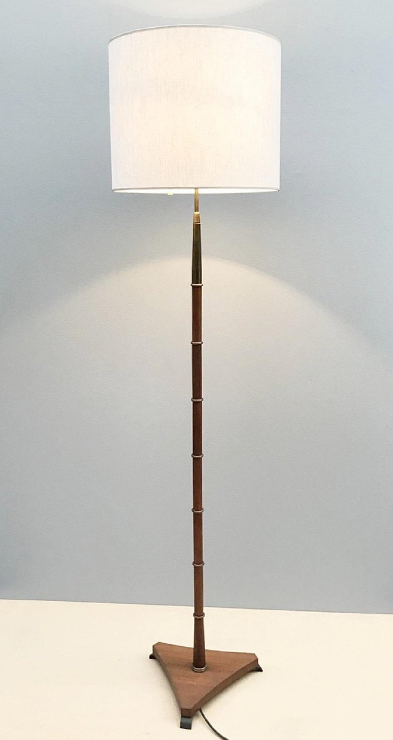 Teck and Brass Floor Lamp For Sale at 1stDibs
