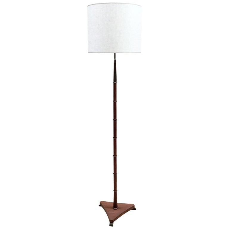 Teck and Brass Floor Lamp For Sale at 1stDibs