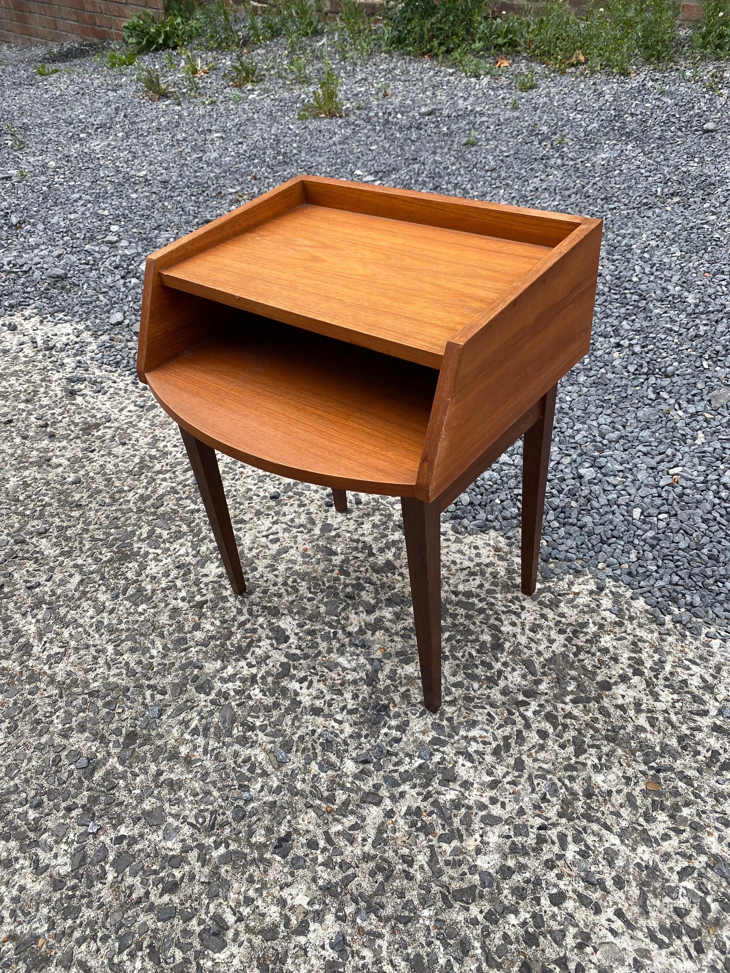 Teck Side Table, France, circa 1960 In Good Condition For Sale In Saint-Ouen, FR