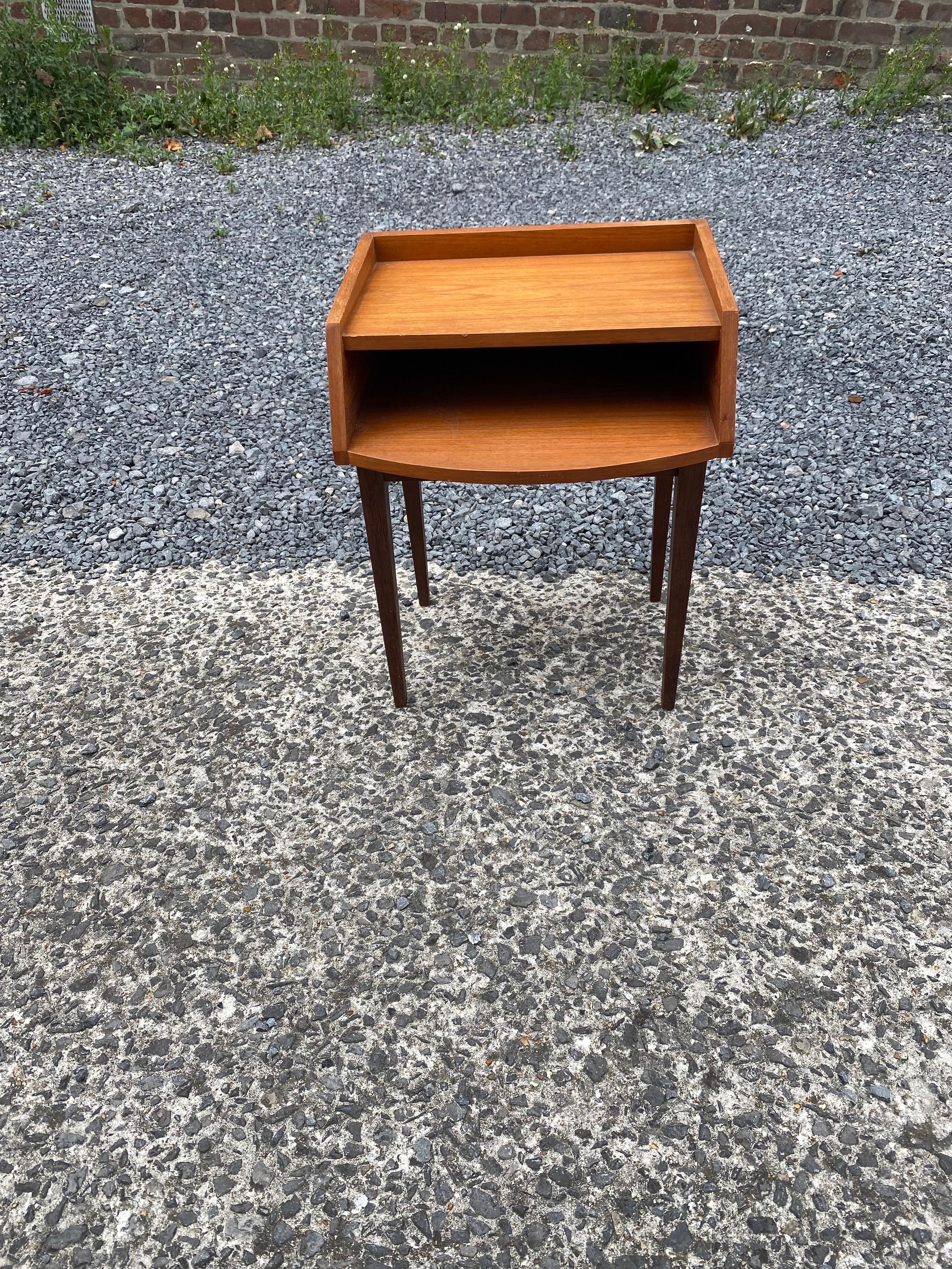 Mid-20th Century Teck Side Table, France, circa 1960 For Sale