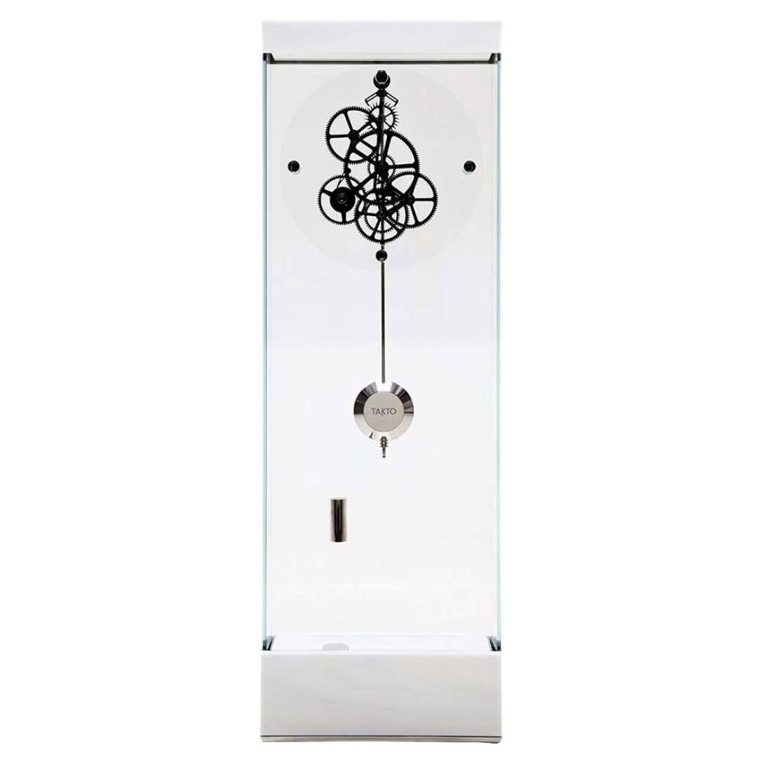 Teckell ADAGIO pendulum clock in Covelano White marble by Gianfranco Barban