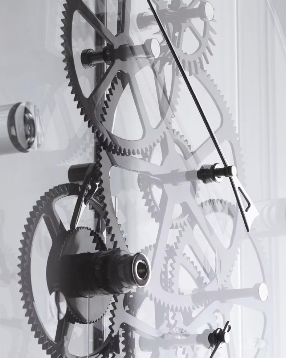 Contemporary Teckell ADAGIO pendulum clock in Marquina Black marble by Gianfranco Barban For Sale