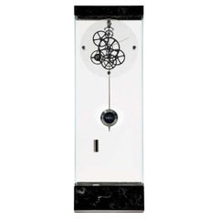 Teckell ADAGIO pendulum clock in Marquina Black marble by Gianfranco Barban