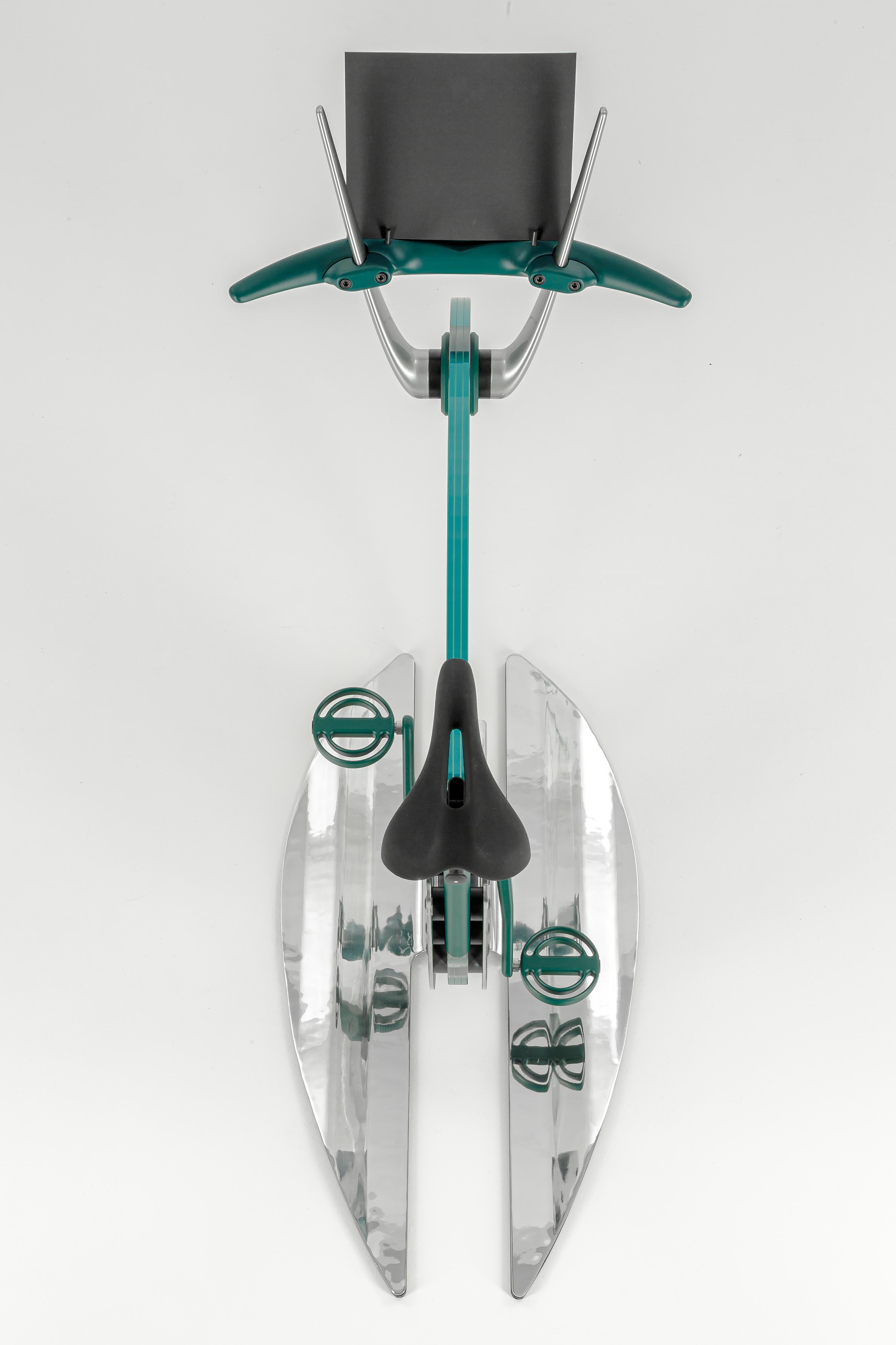 Steel Teckell Ciclotte exercise bike in Green by Luca Schieppati and Gianfranco Barban
