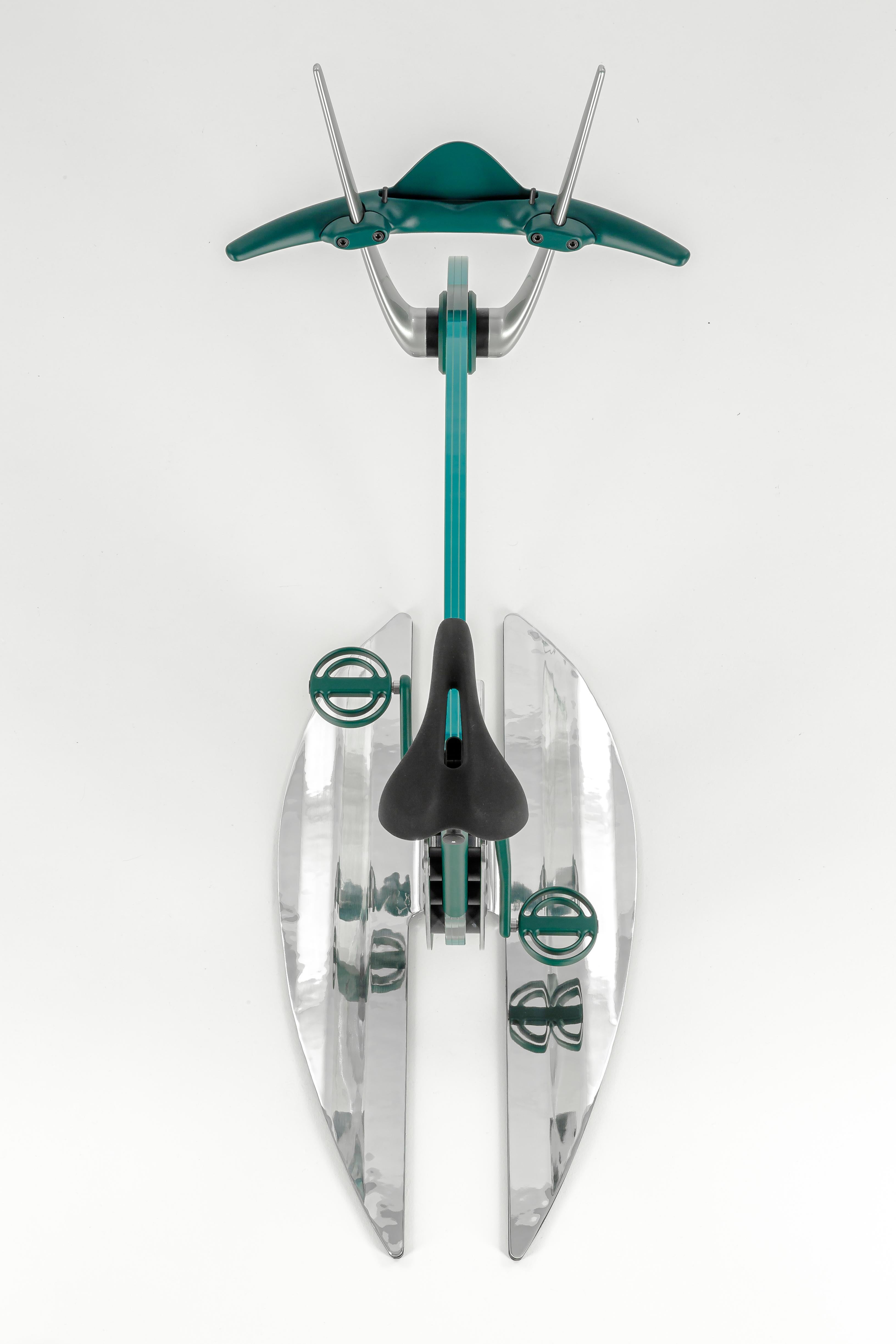 Italian Teckell Ciclotte exercise bike in Green by Luca Schieppati and Gianfranco Barban