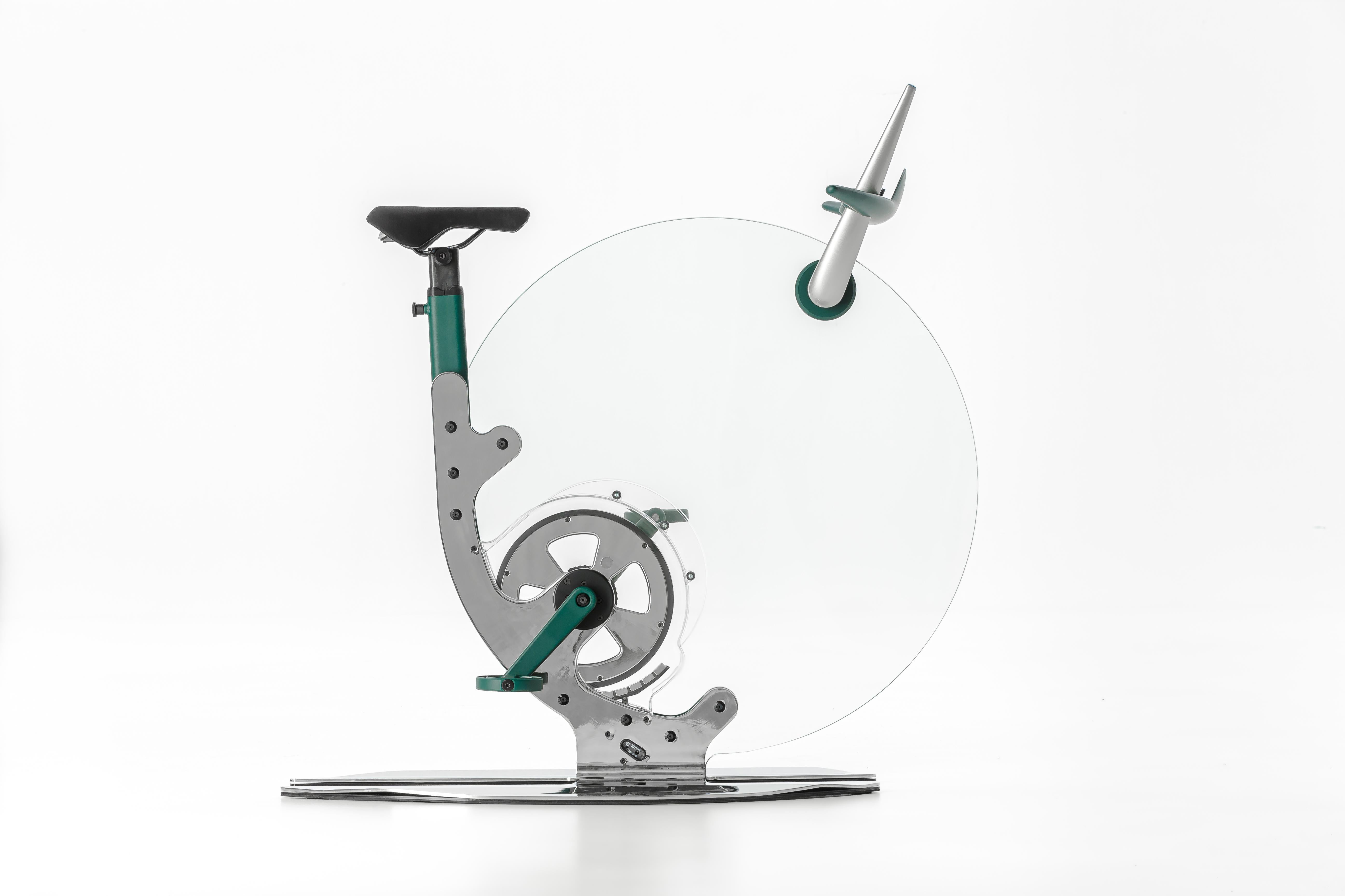 Teckell Ciclotte exercise bike in Green by Luca Schieppati and Gianfranco Barban In New Condition In Brooklyn, NY