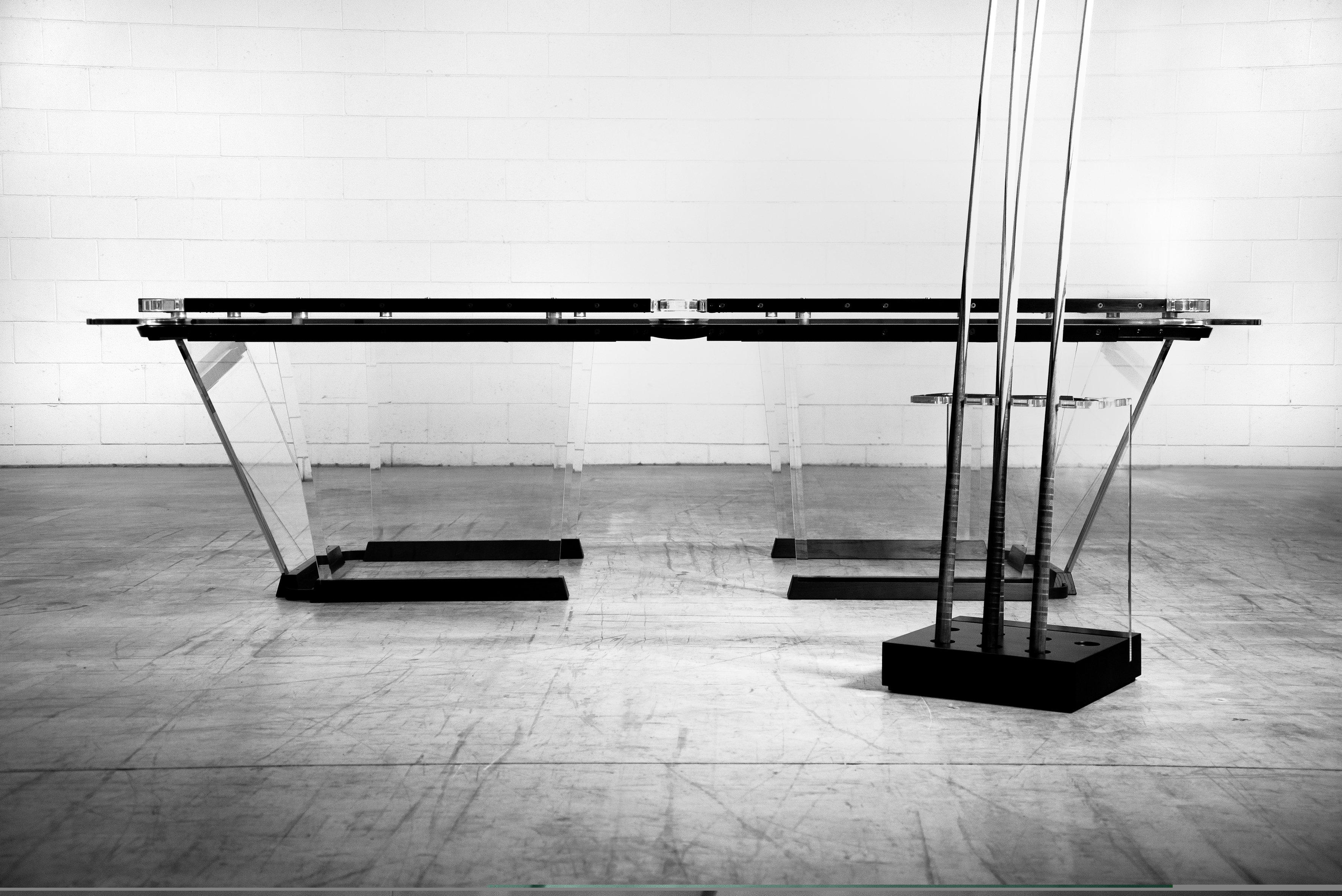 Teckell T1.1 Crystal 8-foot Pool Table en noir  par Marc Sadler en vente 2