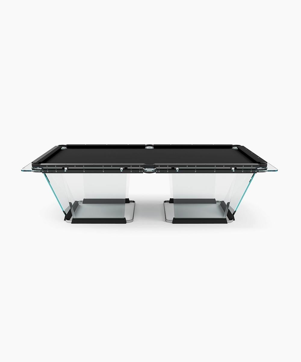 Teckell T1.1 8-Fuß-Pooltisch aus Kristall in Schwarz  von Marc Sadler im Angebot 4