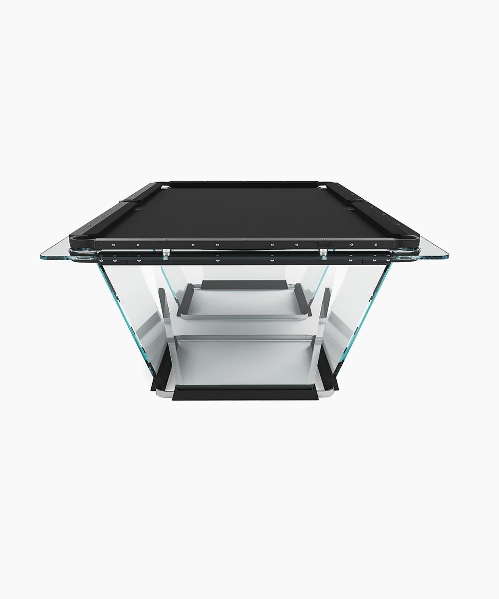 Teckell T1.1 Crystal 8-foot Pool Table in Black  by Marc Sadler For Sale 2