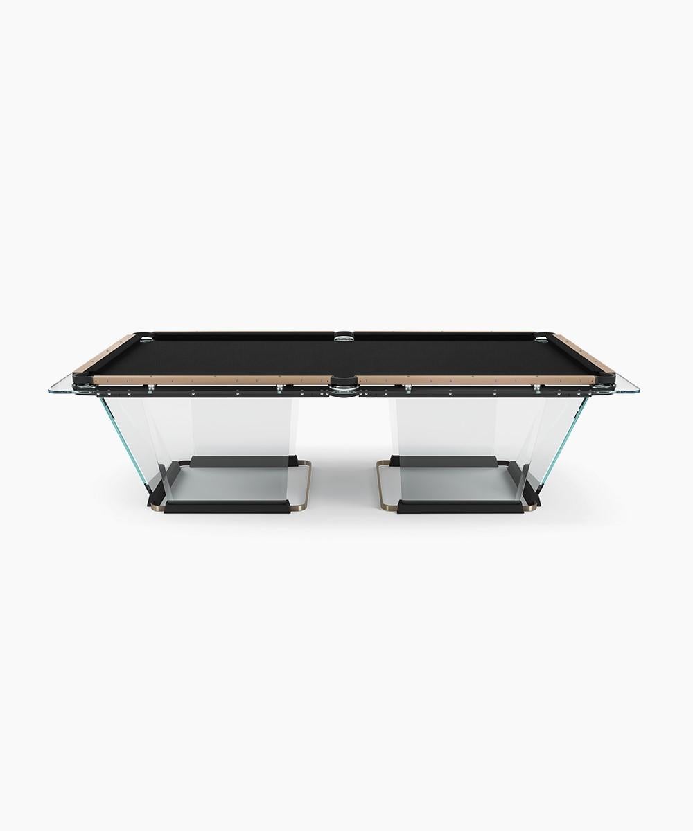 Moderne Teckell T1.1 Crystal table de piscine de 8 pieds en bronze clair  par Marc Sadler en vente