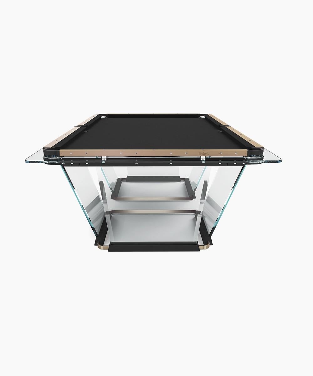 Anodisé Teckell T1.1 Crystal table de piscine de 8 pieds en bronze clair  par Marc Sadler en vente