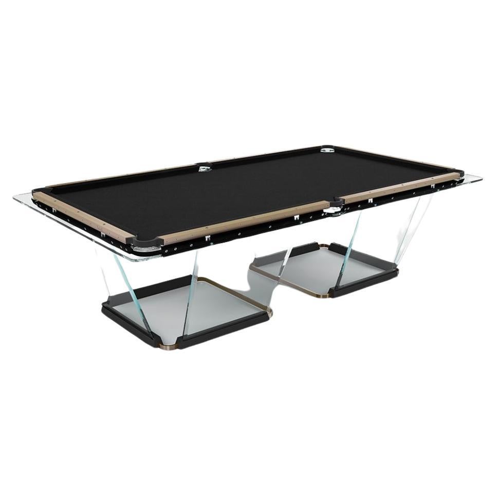 Teckell T1.1 Crystal 9-foot Pool Table in Light Bronz  by Marc Sadler For Sale