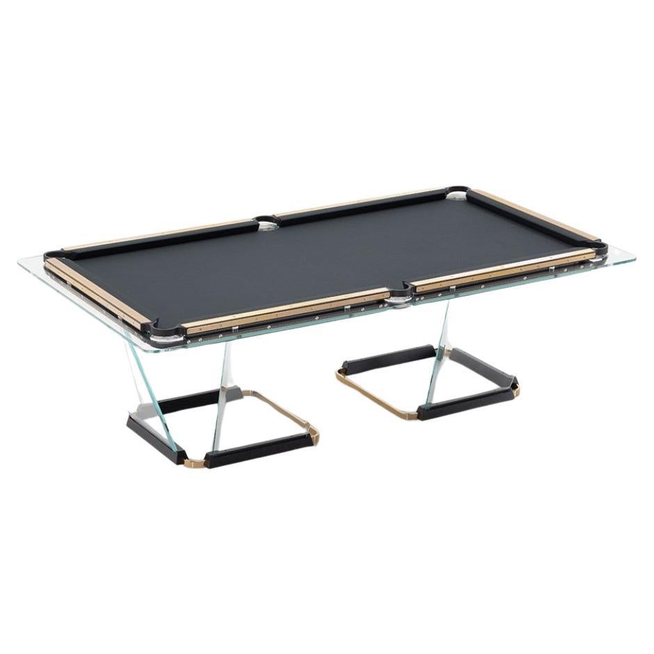 Teckell T1.3 Crystal 8-foot Pool Table in Gold by Marc Sadler For Sale