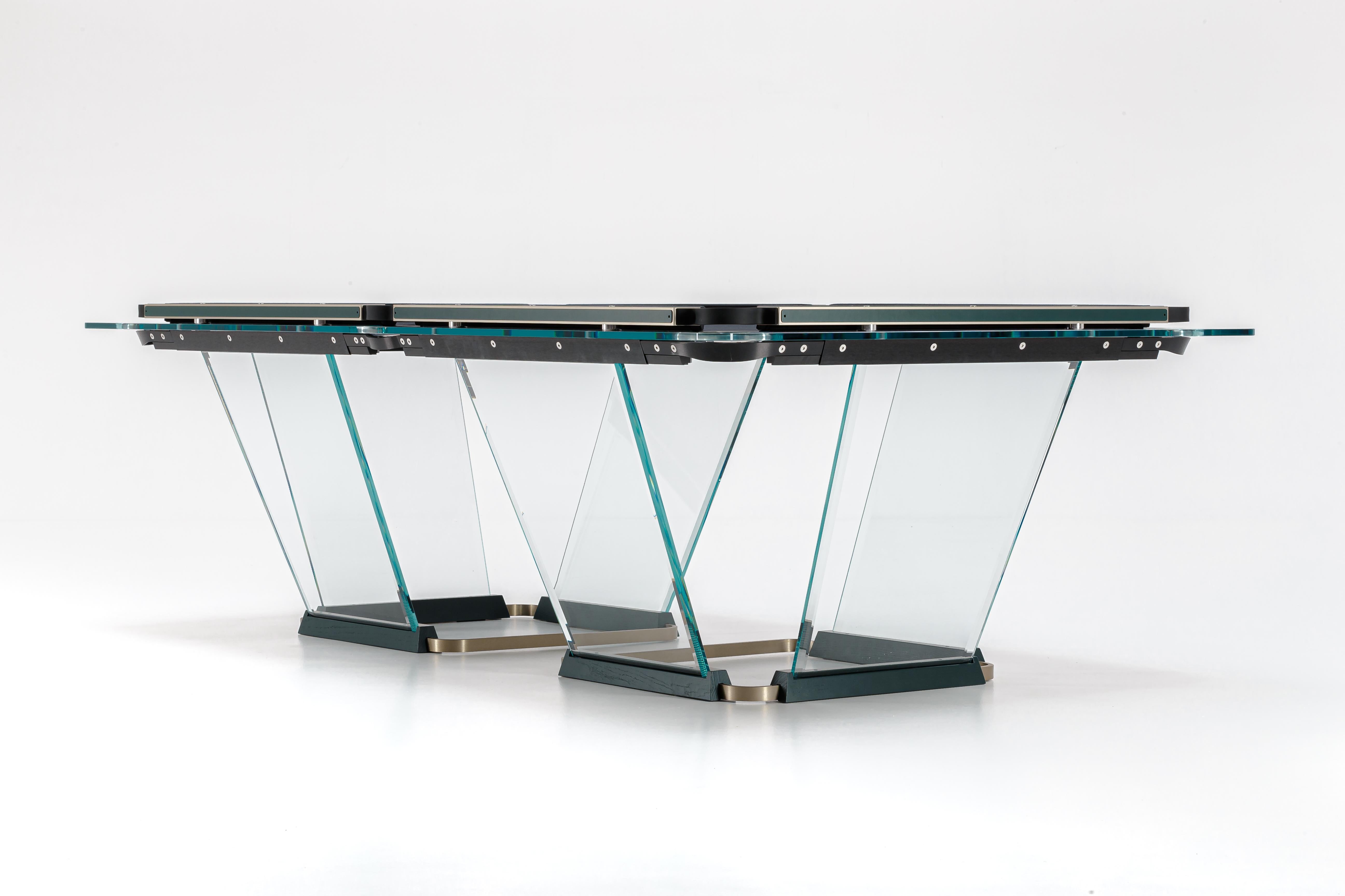 Table de piscine Teckell T1.3 Crystal à 8 pieds en cuir de Marc Sadler en vente 6