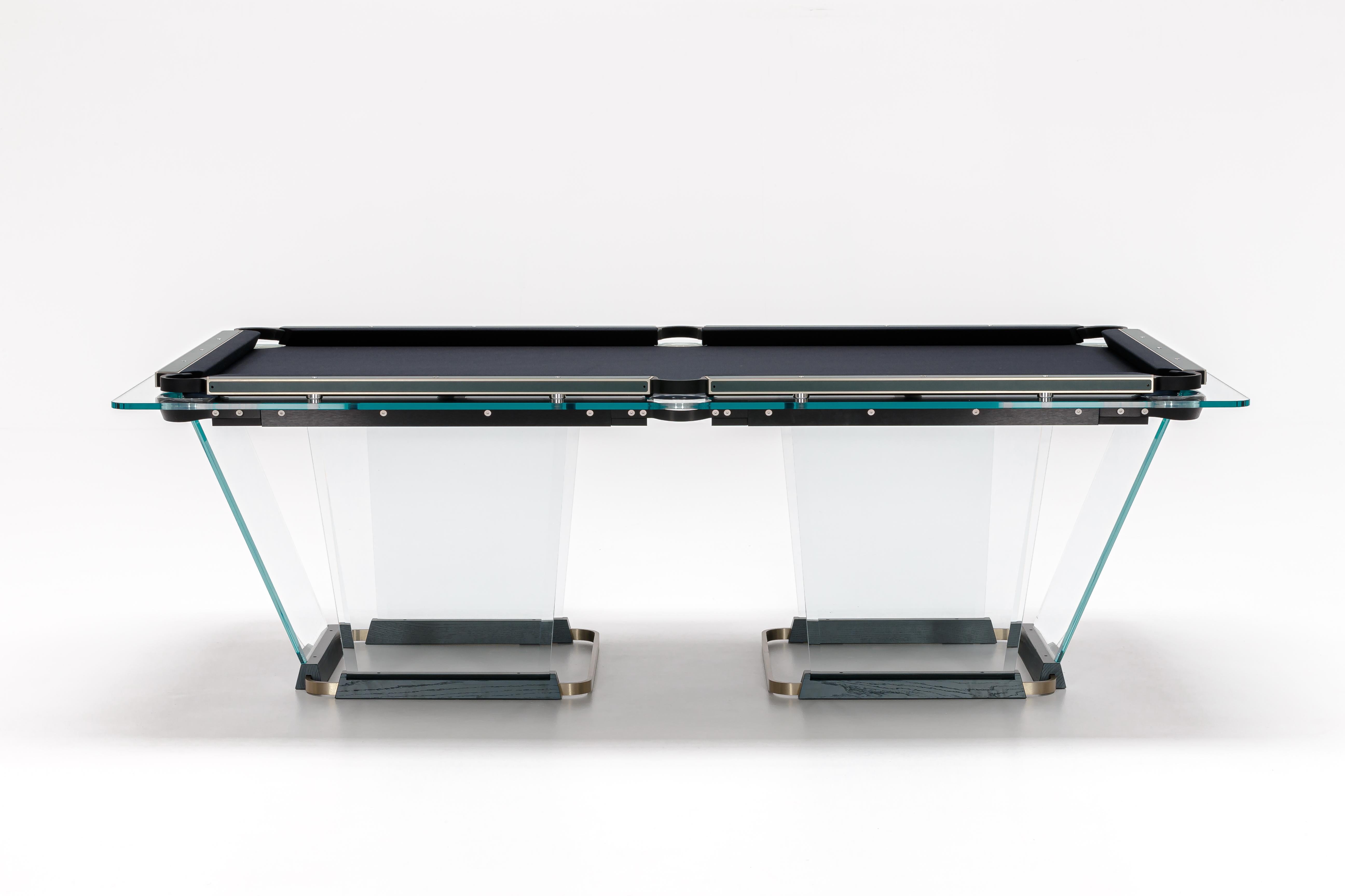 Table de piscine Teckell T1.3 Crystal à 8 pieds en cuir de Marc Sadler en vente 7