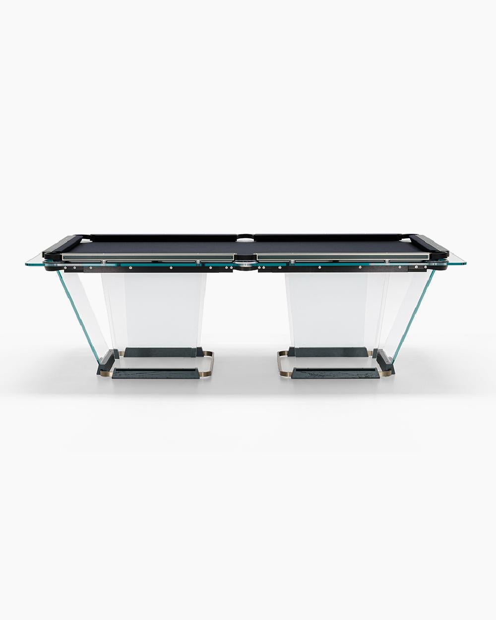 Italian Teckell T1.3 Crystal 8-foot Pool Table in Leather by Marc Sadler For Sale