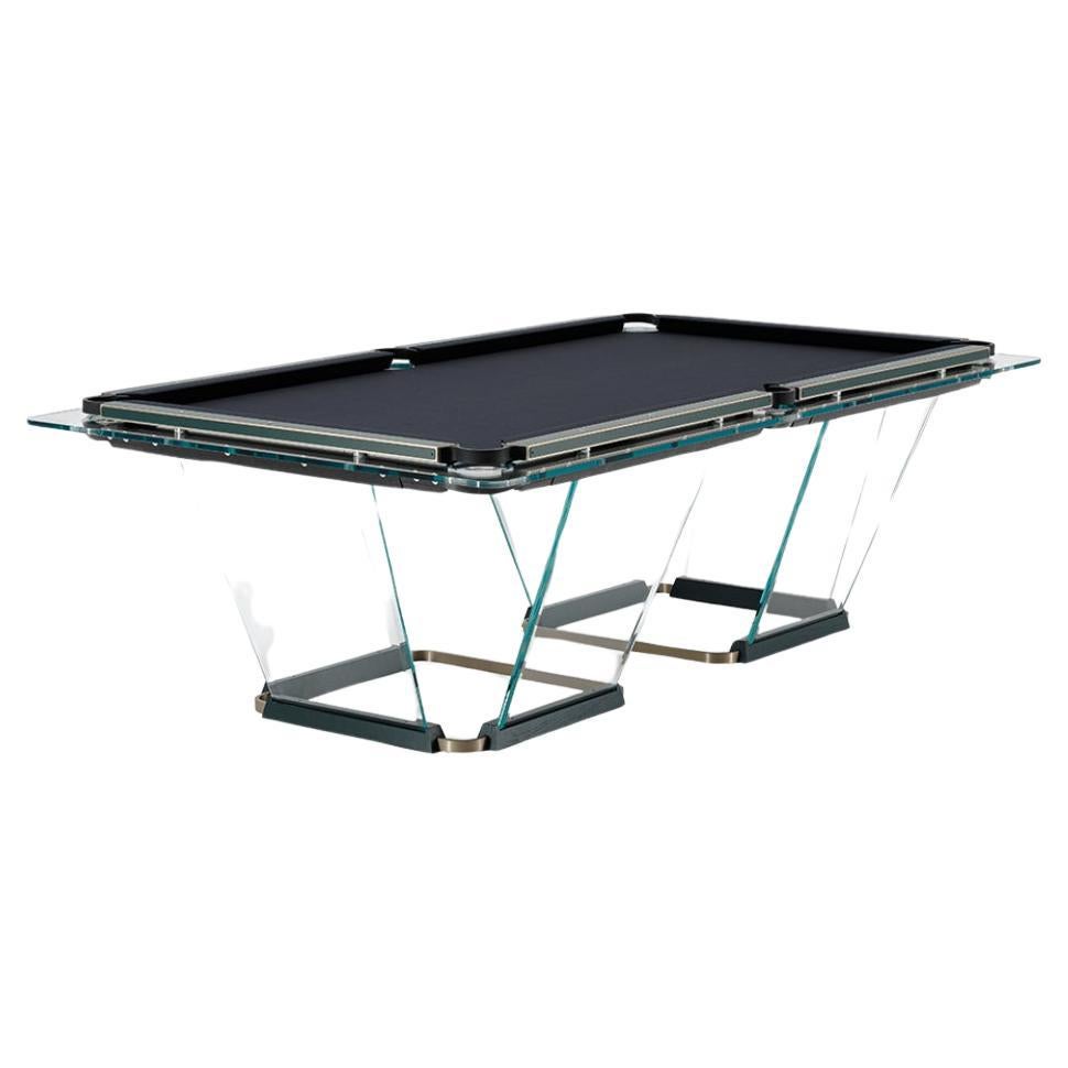 Teckell T1.3 Crystal 8-foot Pool Table in Leather by Marc Sadler