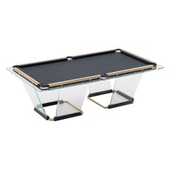 Teckell T1.3 Crystal 9-foot Pool Table in Gold by Marc Sadler