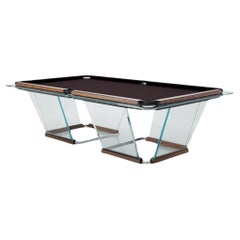 Teckell T1.3 Crystal 9-foot Pool Table in Walnut wood by Marc Sadler