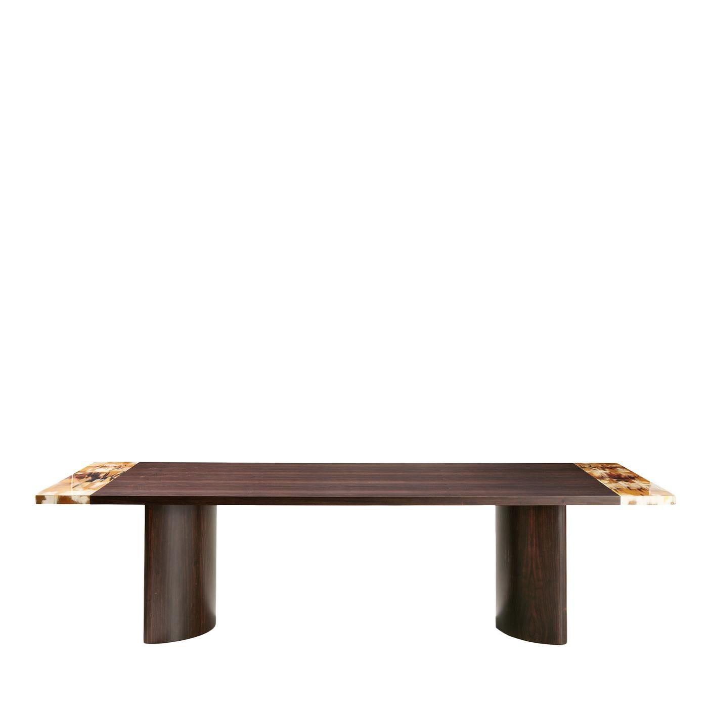 Table de salle à manger Tecla Amara en Wood Ebony avec détails en Horn par Arcahorn en vente 2