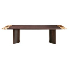 Tecla Amara Ebony Wood With Horn Details Dining Table by Arcahorn