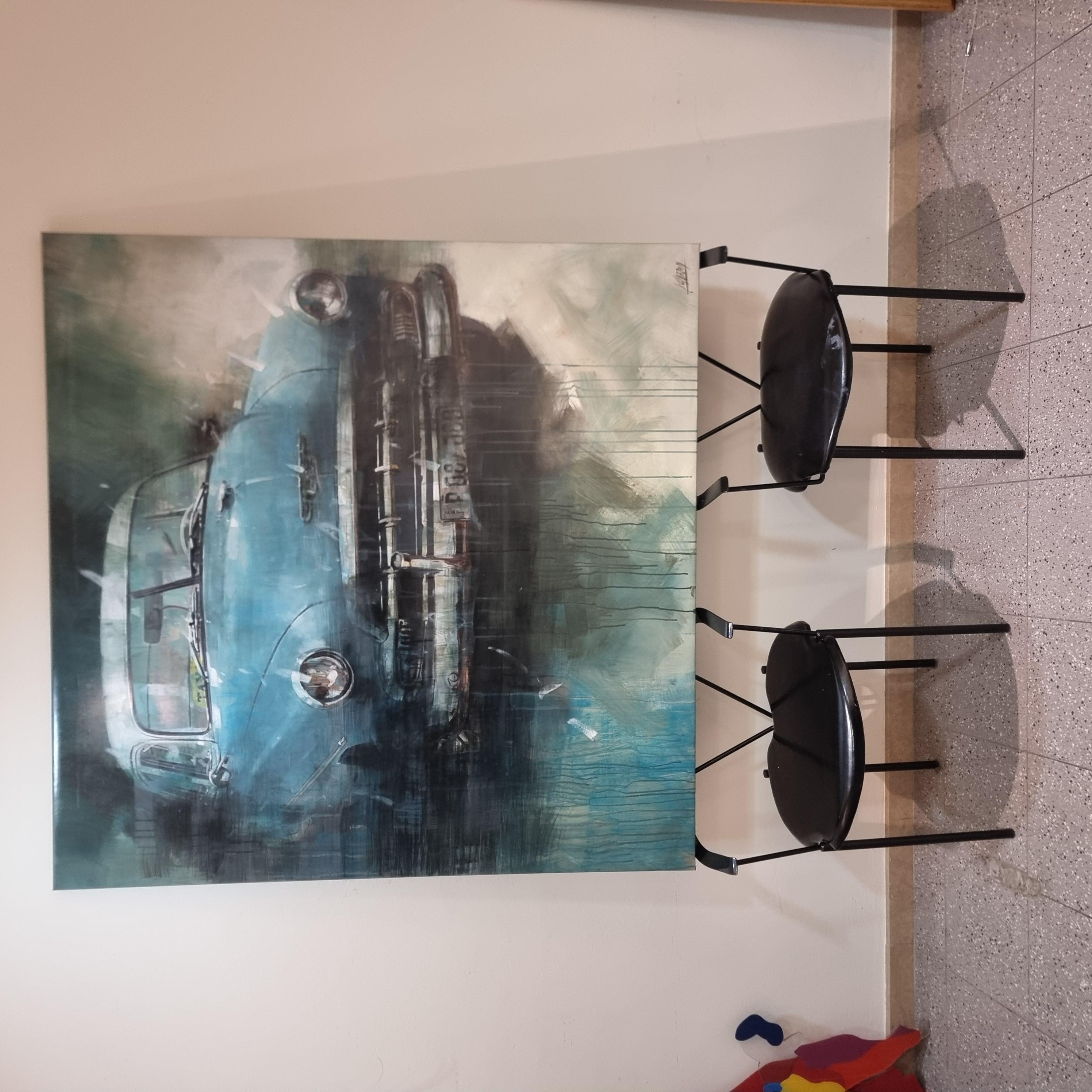 Tecnica Mista su Tela con Auto d’Epoca Americana arte moderna in vendita 3