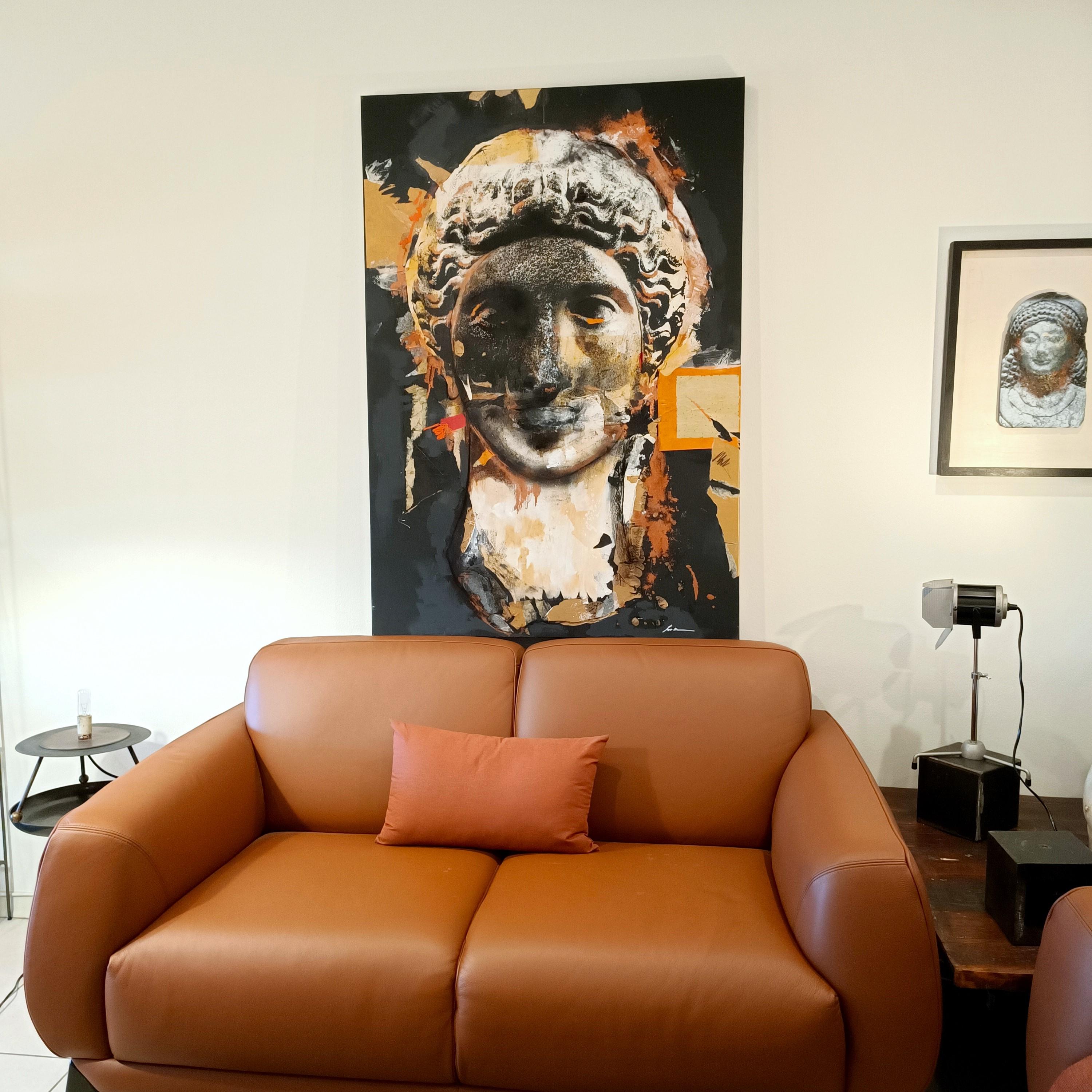 Mischtechnik auf Leinwand Das Gesicht der Aphrodite -Alessandro la Motta (Italian) im Angebot