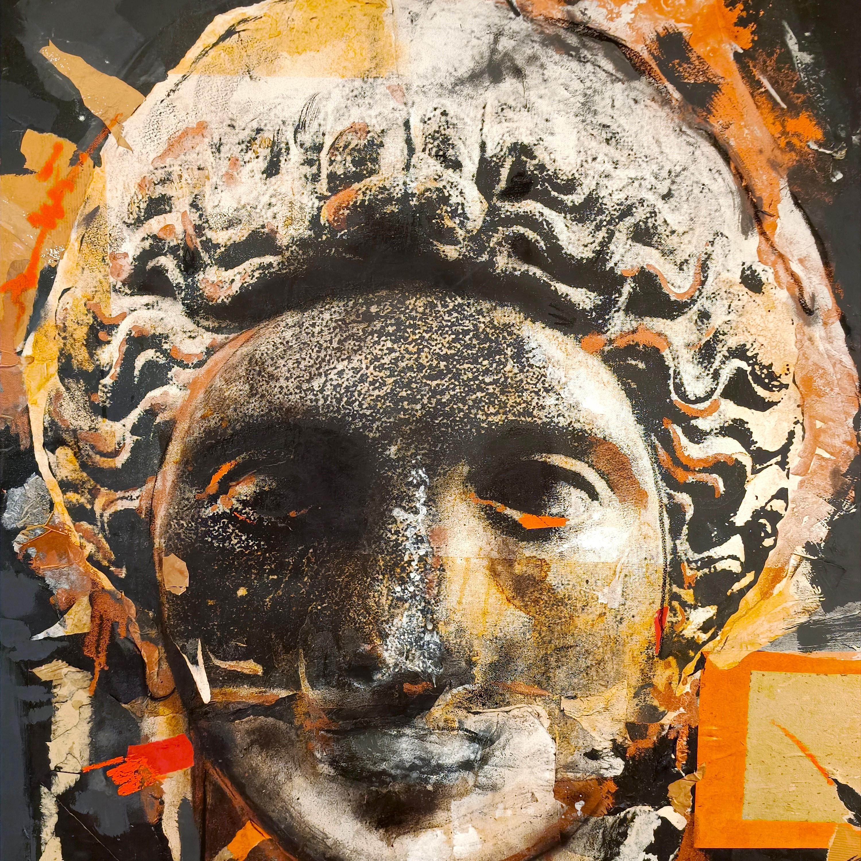 Mischtechnik auf Leinwand Das Gesicht der Aphrodite -Alessandro la Motta (Sonstiges) im Angebot