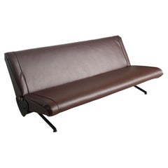 Tecno Borsani D70 Reclining Sofa bed, chocolate leather, Italian collectible