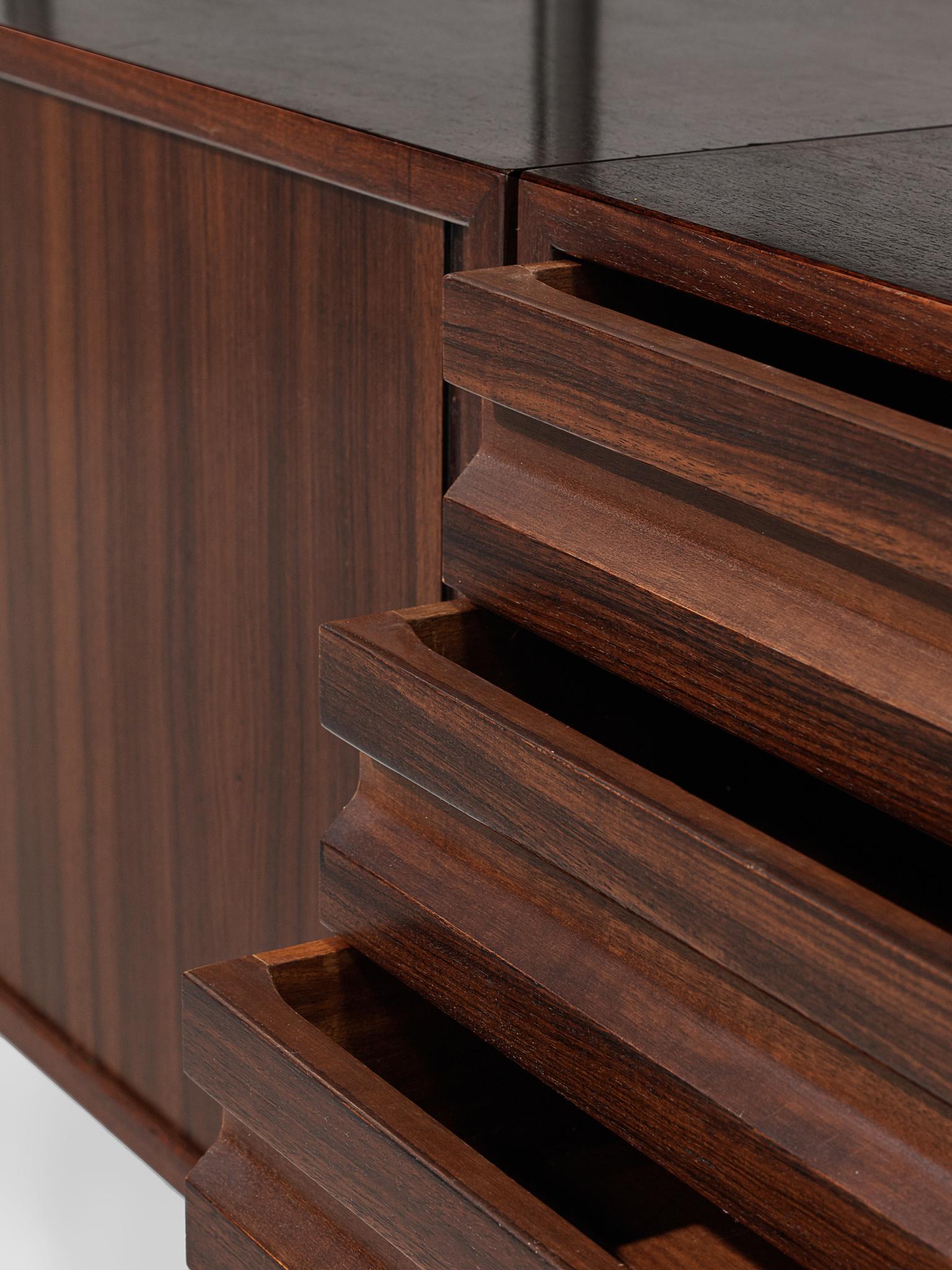 Tecno Borsani Wall Unit 'E22' in Rosewood/Walnut 2