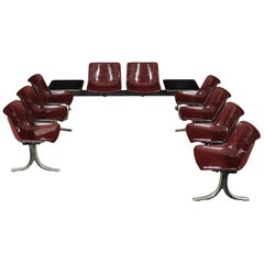 Tecno Chairs Metal Aluminum Plastic Material Osvaldo Boscani, 1970s