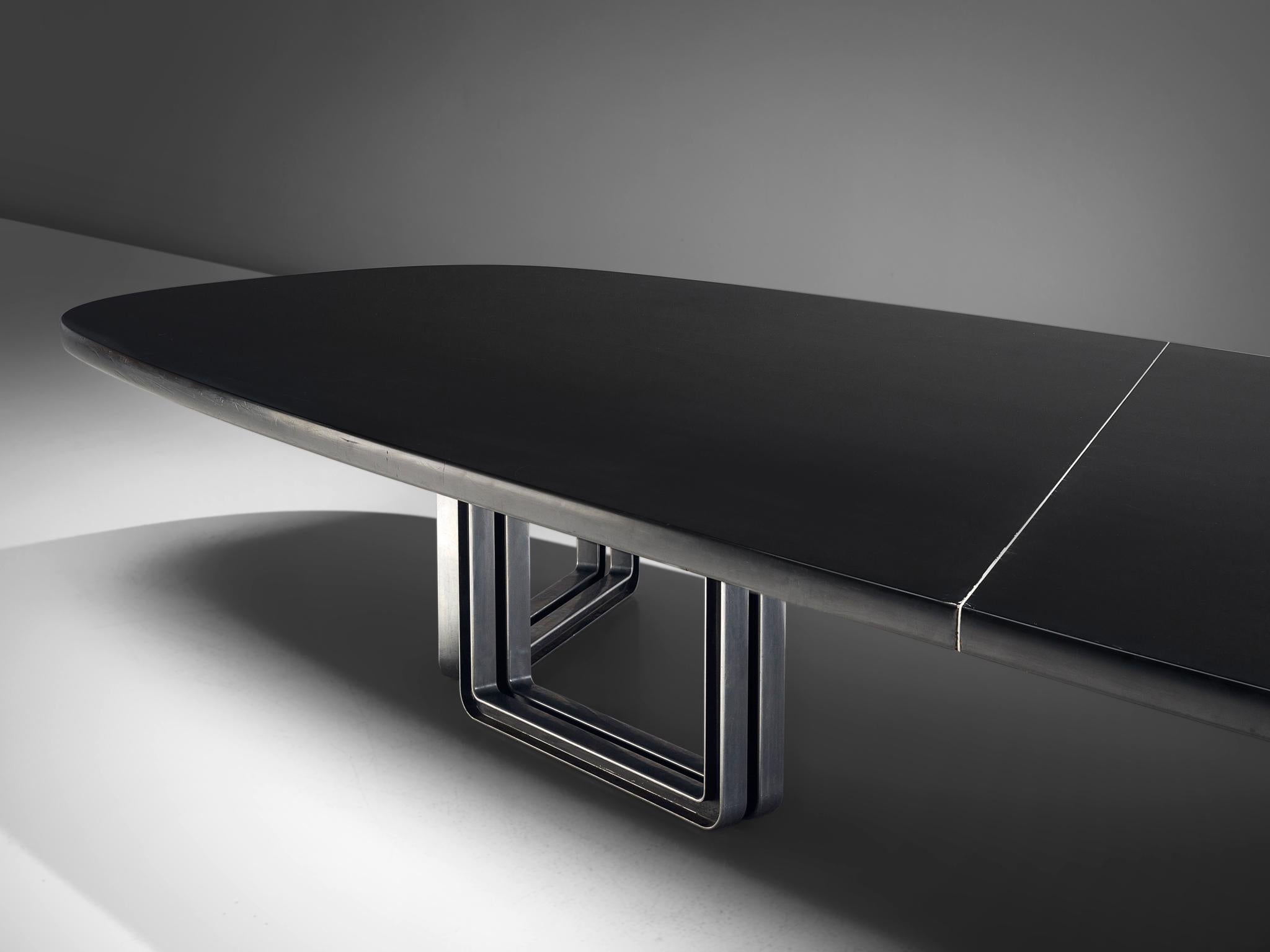 Late 20th Century Tecno Design Centre Large Black Table