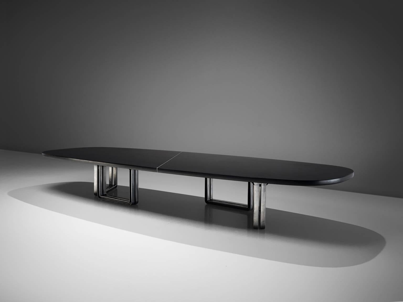 Mid-Century Modern Tecno Design Centre Large Black Table