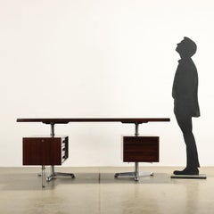 Tecno Desk O. Borsani Rosewood Italy, 1960s-1970s