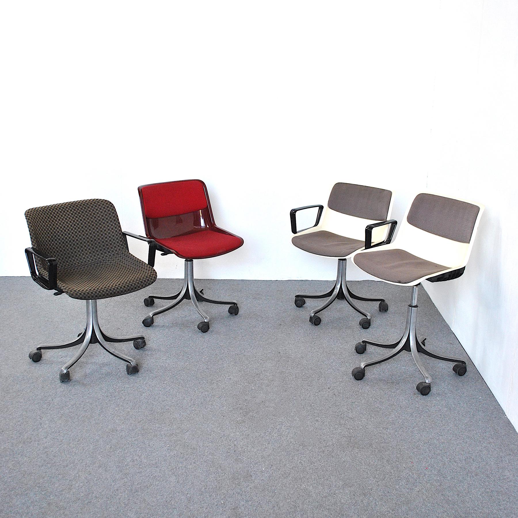 Mid-Century Modern Tecno Italy Set Three Chairs Modus Model