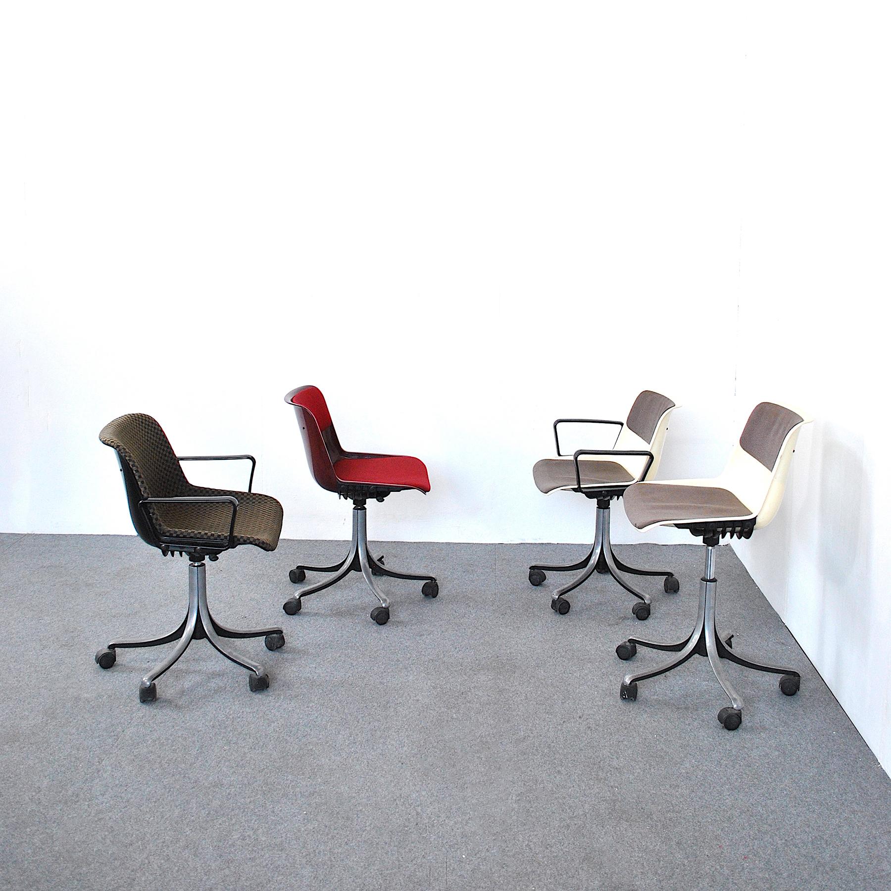 Italian Tecno Italy Set Three Chairs Modus Model