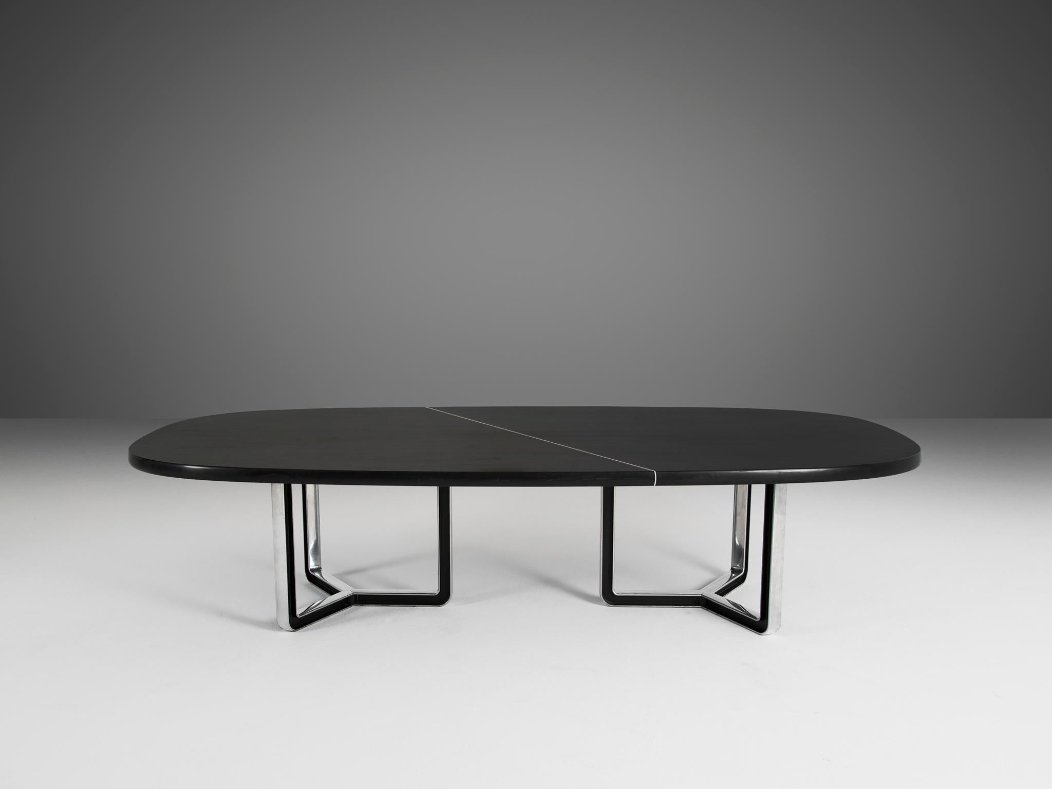 Italian Tecno Large Black Conference Table