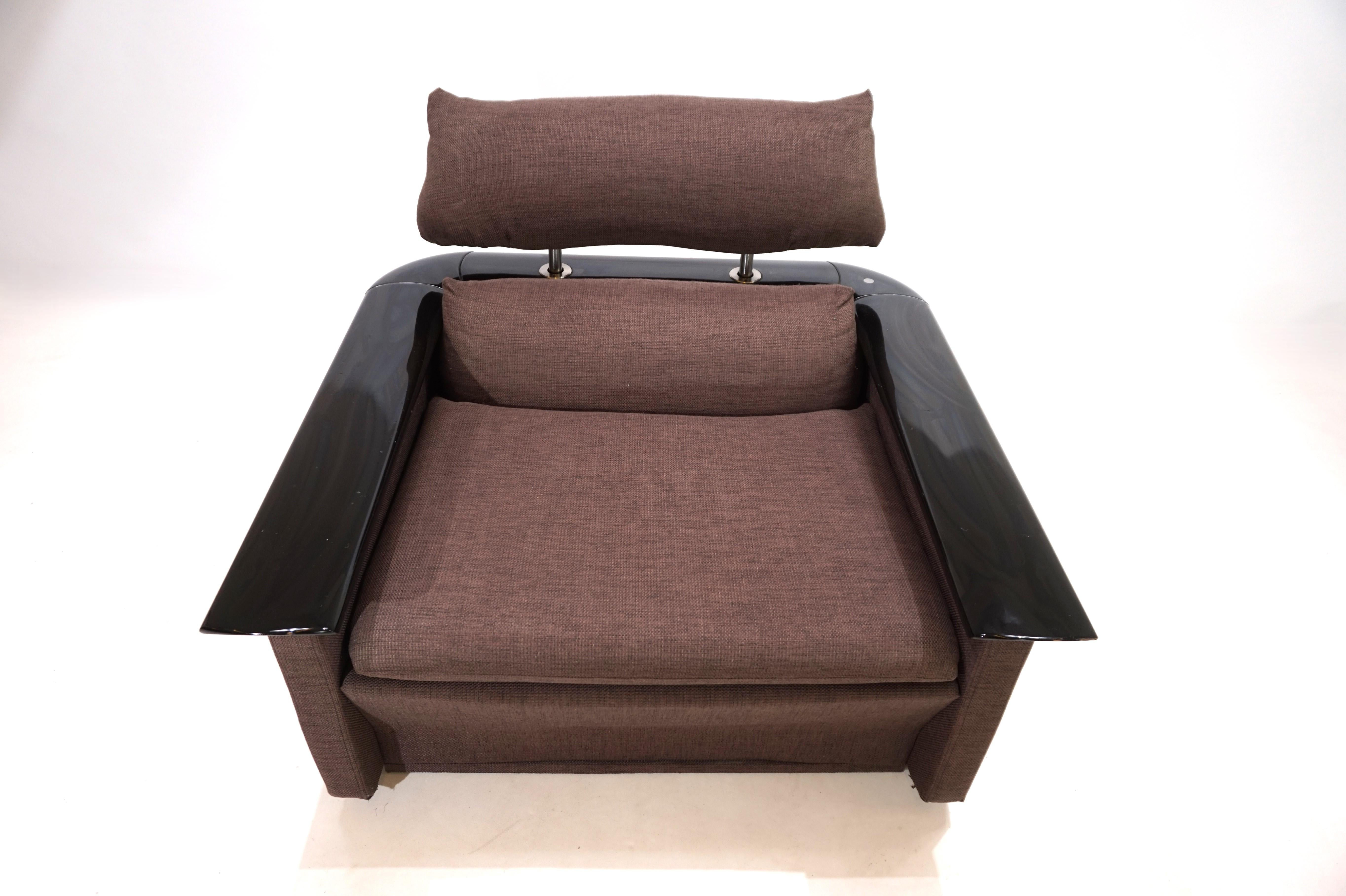 Fauteuil de salon Tecno avec cadre en laque de piano, 1970 Bon état - En vente à Ludwigslust, DE