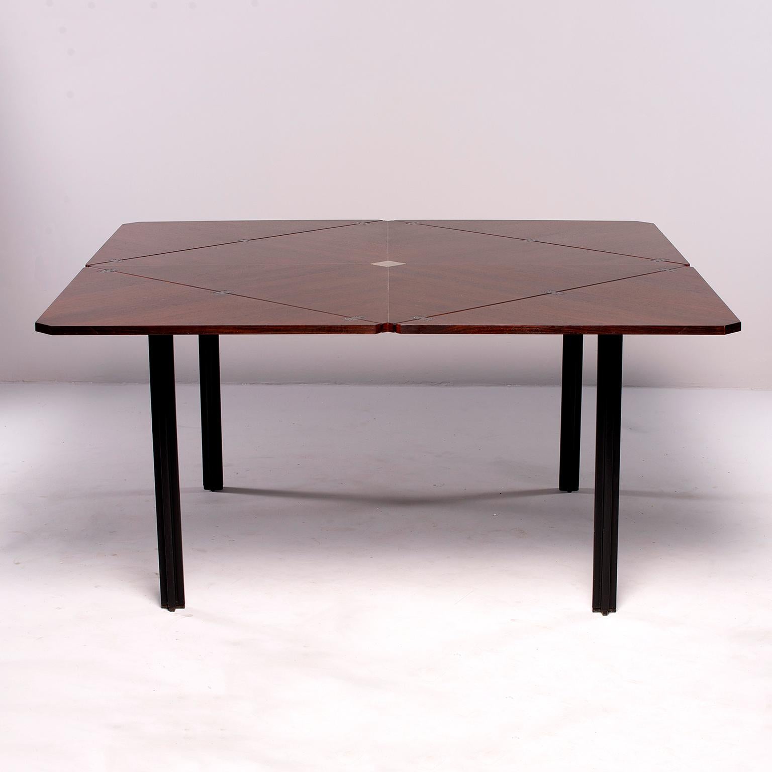 Tecno of Italy Rosewood Table with Fold Up Leaves 2