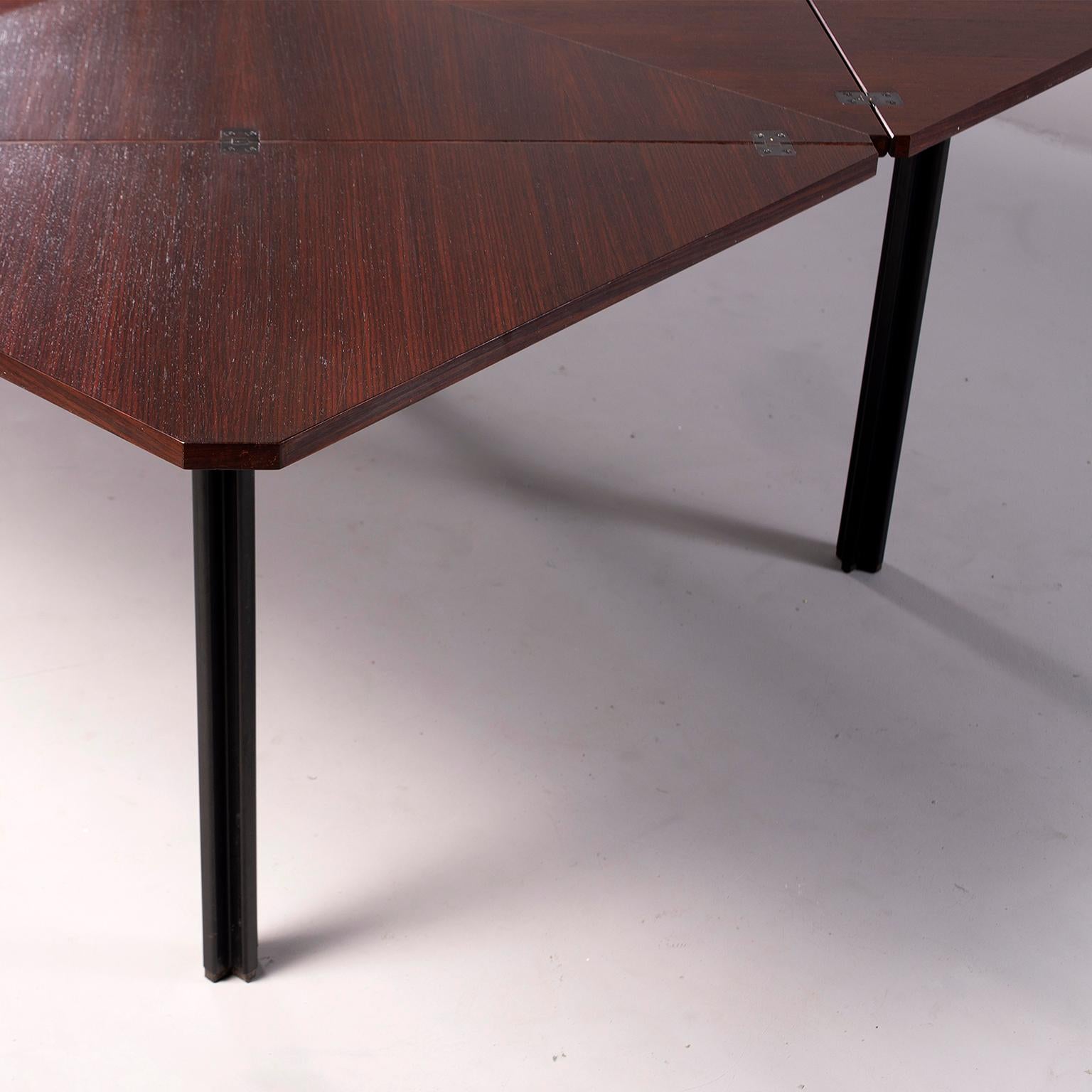 Tecno of Italy Rosewood Table with Fold Up Leaves 5