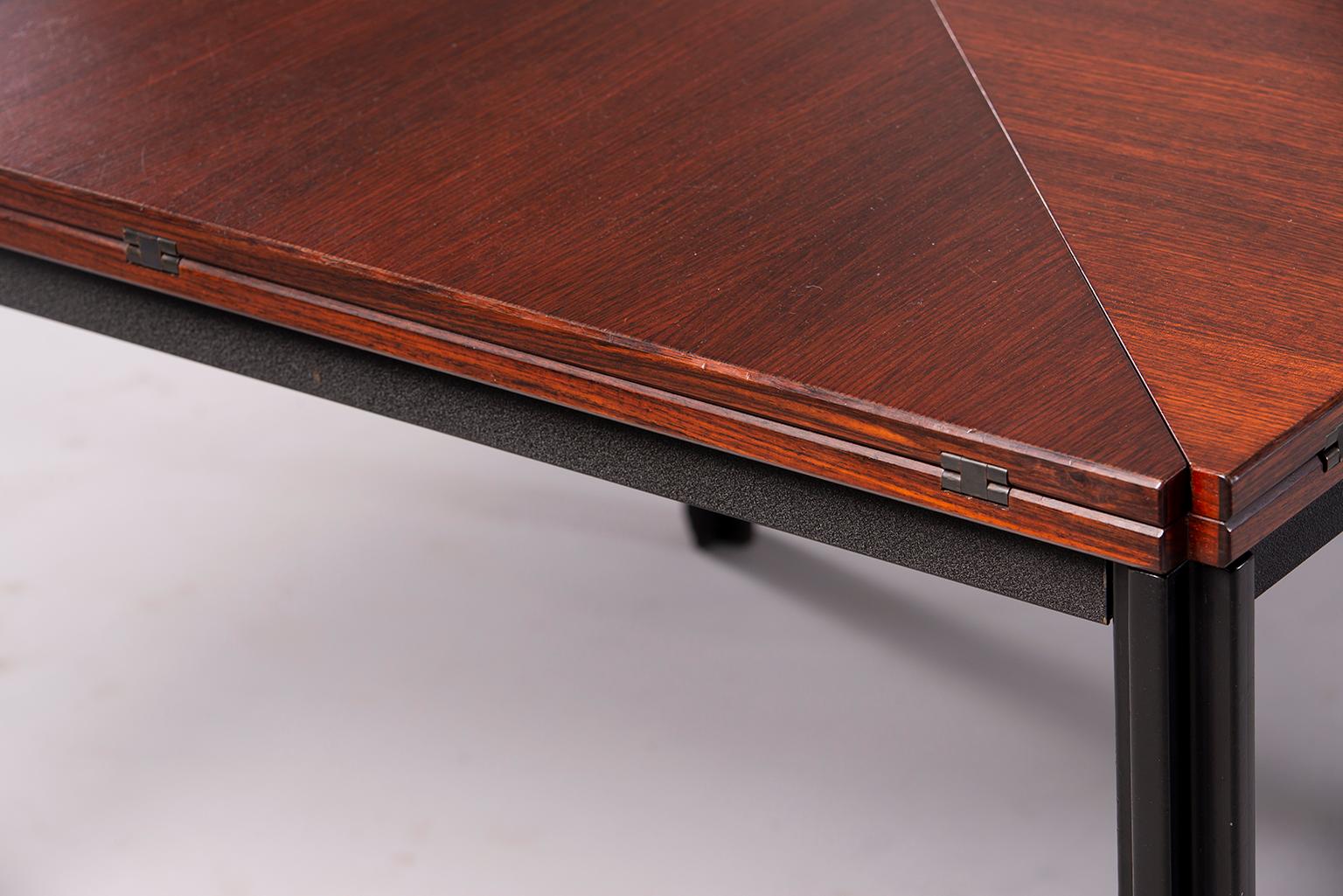 Tecno of Italy Rosewood Table with Fold Up Leaves 8
