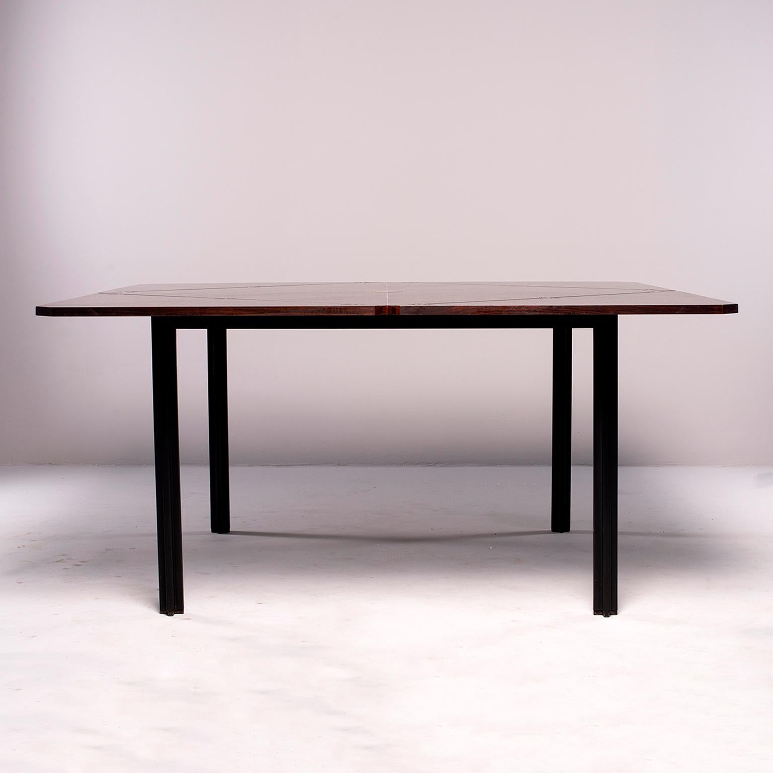 Tecno of Italy Rosewood Table with Fold Up Leaves 10