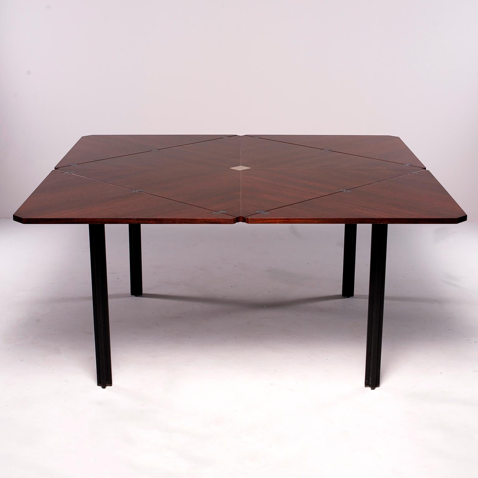Tecno of Italy Rosewood Table with Fold Up Leaves 11